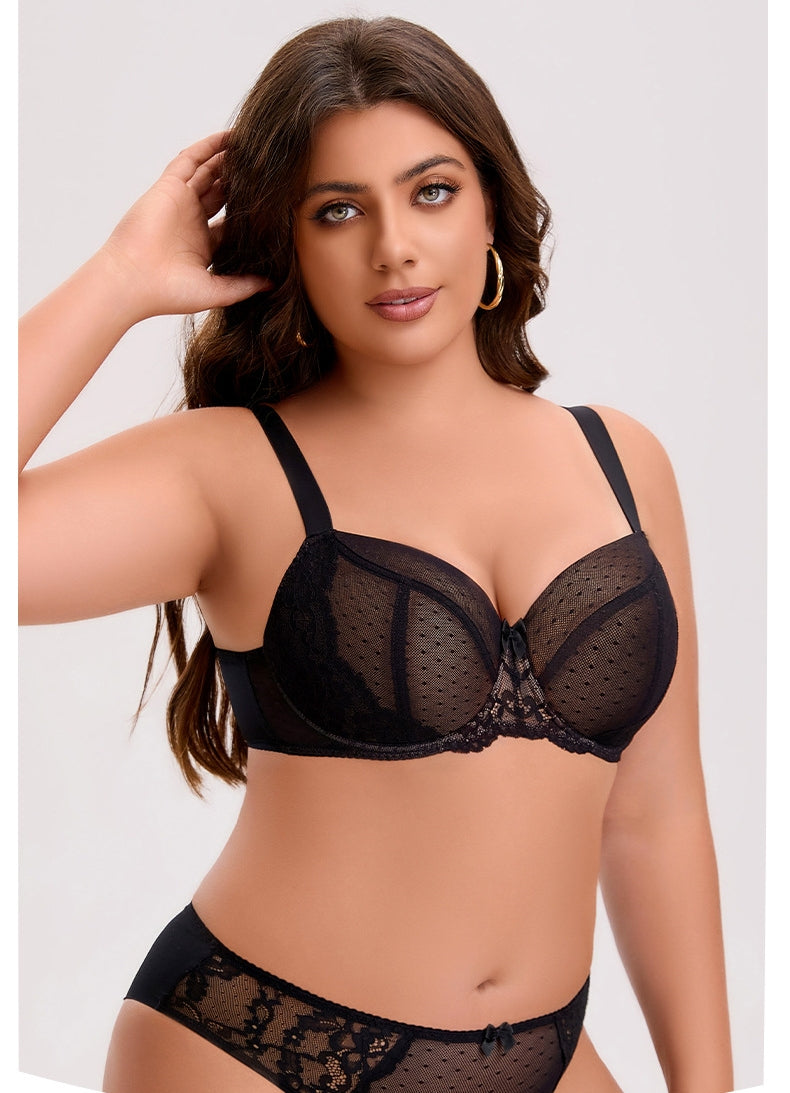 Plus-Size Lingerie Set for Women: Designed for Fuller Busts — Underwire Support, Lifting & Shaping, Slimming Effect, Lace-Up Bra Set