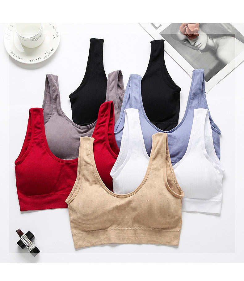 Women's Bra Set: Soft, Push-Up, Padded Wire-Free Bra and Breathable Ribbed Thong