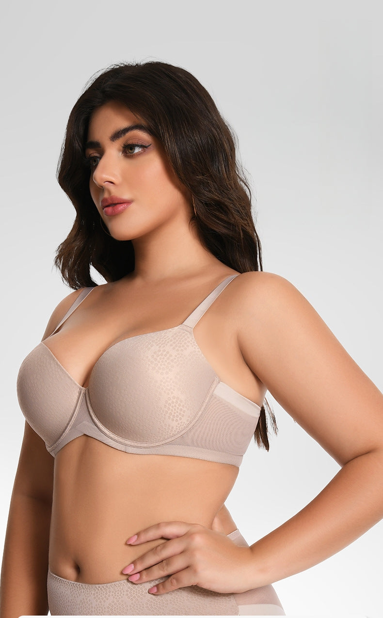Plus-Size Women's Nylon/Polyester Lingerie Set: Slimming, Anti-Sag Bra and Panty Combo