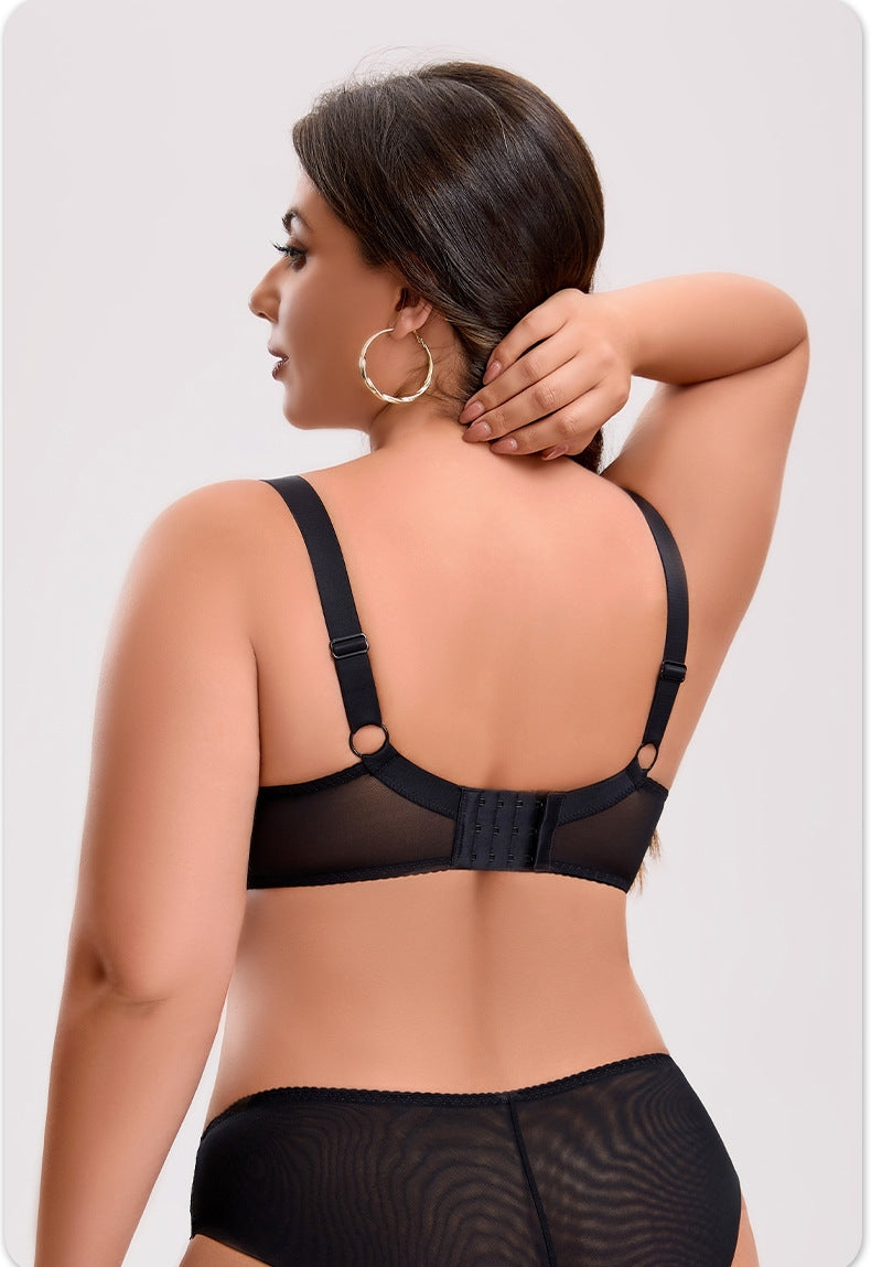 Plus-Size Lingerie Set for Women: Designed for Fuller Busts — Underwire Support, Lifting & Shaping, Slimming Effect, Lace-Up Bra Set