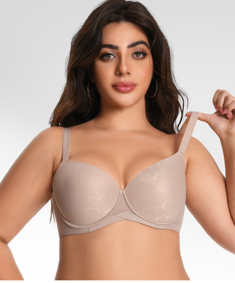 Plus-Size Women's Nylon/Polyester Lingerie Set: Slimming, Anti-Sag Bra and Panty Combo