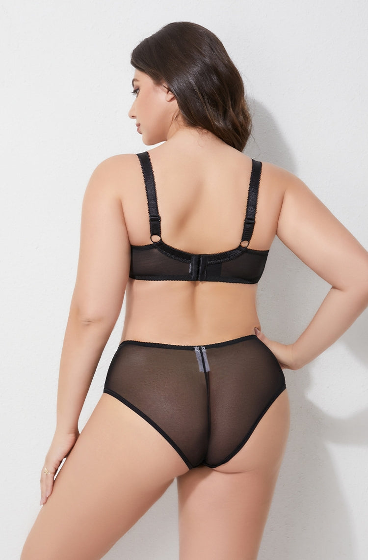 Women's Plus-Size Sexy Push-Up Lace Underwire Full-Cup Bra Set — 2-Piece Anti-Sagging Lingerie Set for Larger Busts