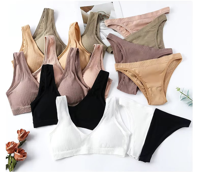 Stylish Wire-Free Sports Camisole — Lifting & Slimming Ribbed Plus-Size Bra Set, Designed for Curvy Women