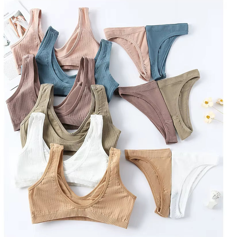 Stylish Wire-Free Sports Camisole — Lifting & Slimming Ribbed Plus-Size Bra Set, Designed for Curvy Women