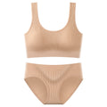 Stylish Wire-Free Sports Camisole — Lifting & Slimming Ribbed Plus-Size Bra Set, Designed for Curvy Women