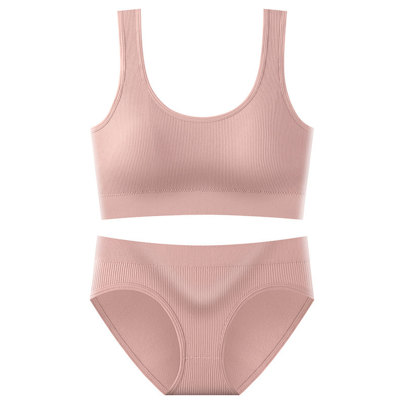 Stylish Wire-Free Sports Camisole — Lifting & Slimming Ribbed Plus-Size Bra Set, Designed for Curvy Women