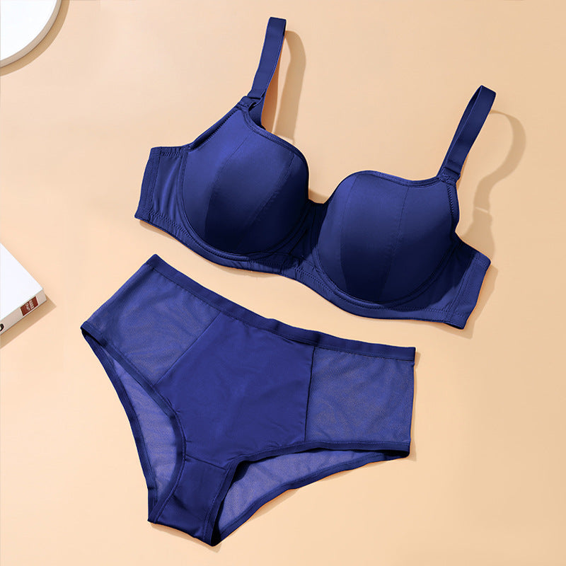 Plus-Size Gothic-Style Bra Set — Underwire Support, Front Cutout Design, 3/4 Cup — Specially Crafted for Busty Women: Slimming & Lifting Lingerie