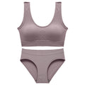Women's Bra Set: Soft, Push-Up, Padded Wire-Free Bra and Breathable Ribbed Thong