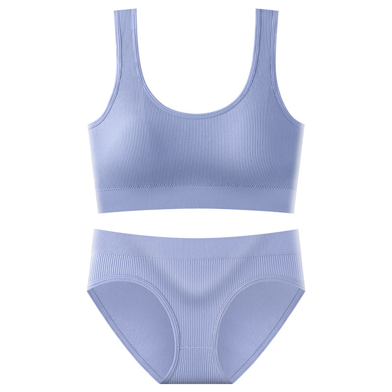 Stylish Wire-Free Sports Camisole — Lifting & Slimming Ribbed Plus-Size Bra Set, Designed for Curvy Women