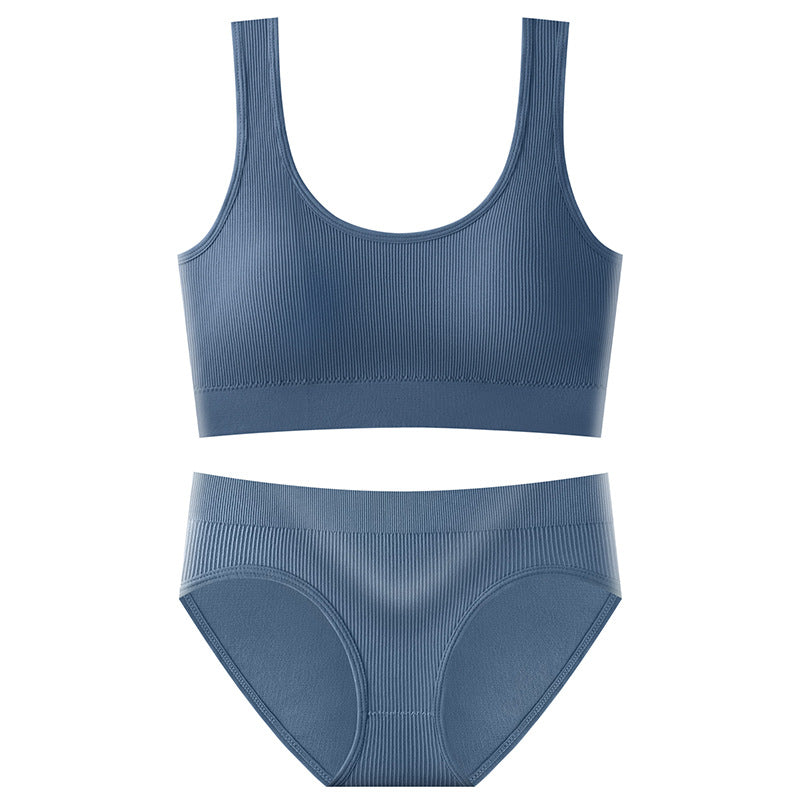 Stylish Wire-Free Sports Camisole — Lifting & Slimming Ribbed Plus-Size Bra Set, Designed for Curvy Women