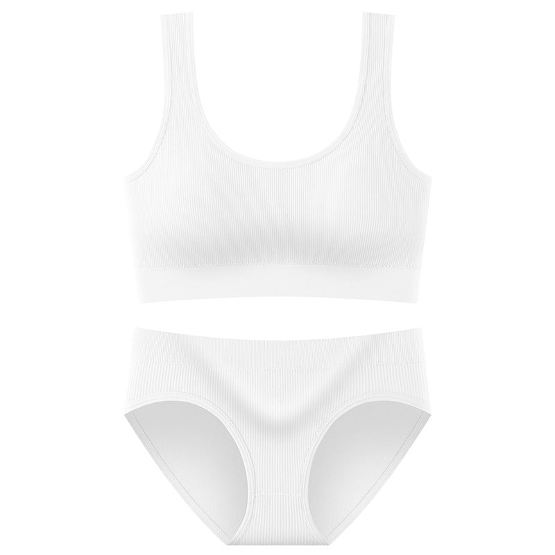 Stylish Wire-Free Sports Camisole — Lifting & Slimming Ribbed Plus-Size Bra Set, Designed for Curvy Women