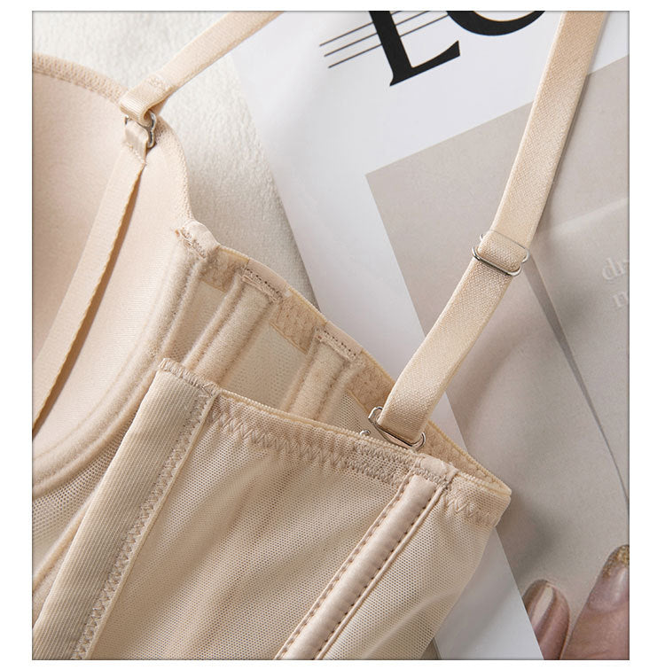 Women's Fashion Two-Piece Lingerie Set with Bow Accents — French-Style Underwear featuring a Longline, Boned, Push-Up Bustier Bra